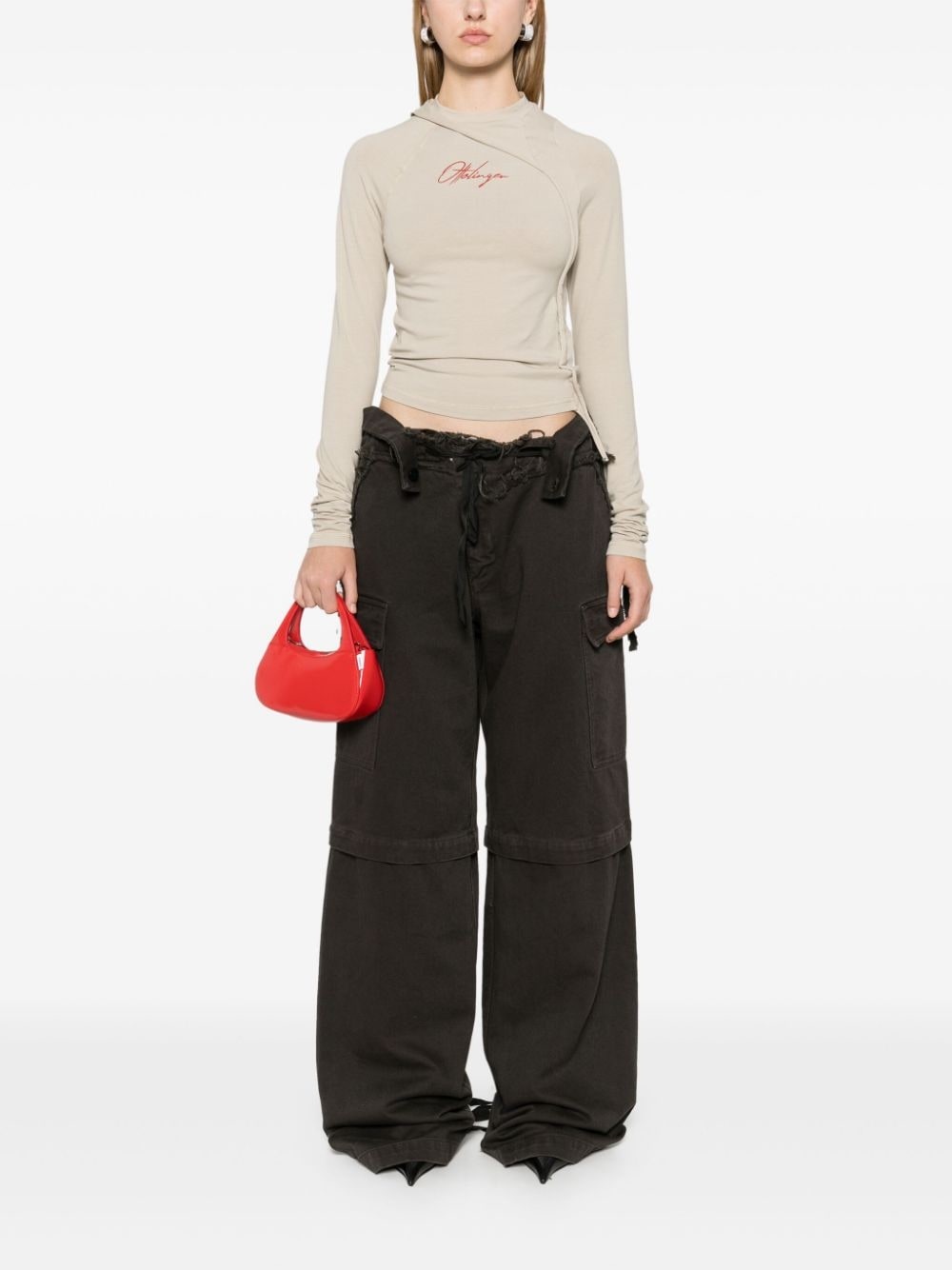 wide-leg cargo trousers - 2