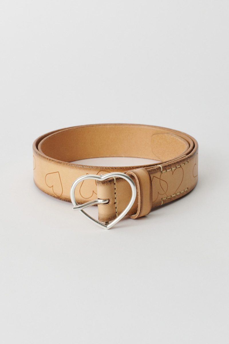 3 cm Belt Burning Heart Naturale Leather 1