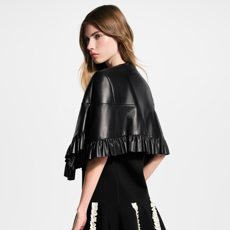 Ruffle Hem Leather Cape 5