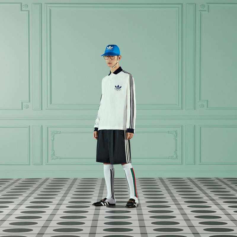 GUCCI adidas x Gucci cotton piquet polo shirt outlook