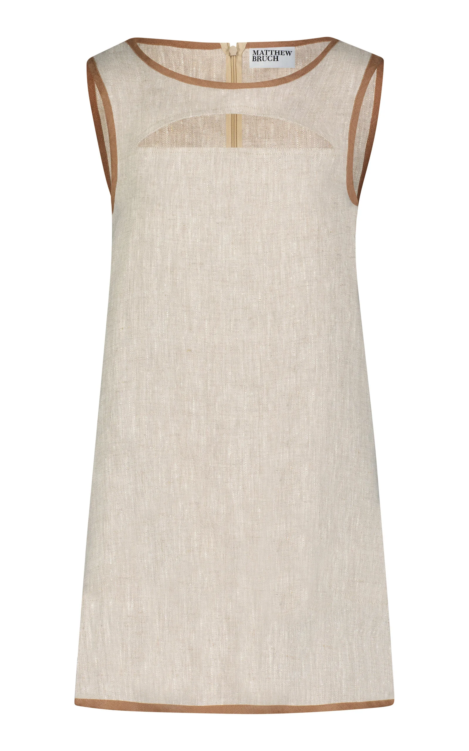 Cutout Linen Mini Dress neutral - 1