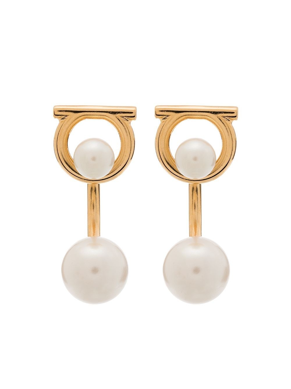 Gancini glass-pearl earrings - 1