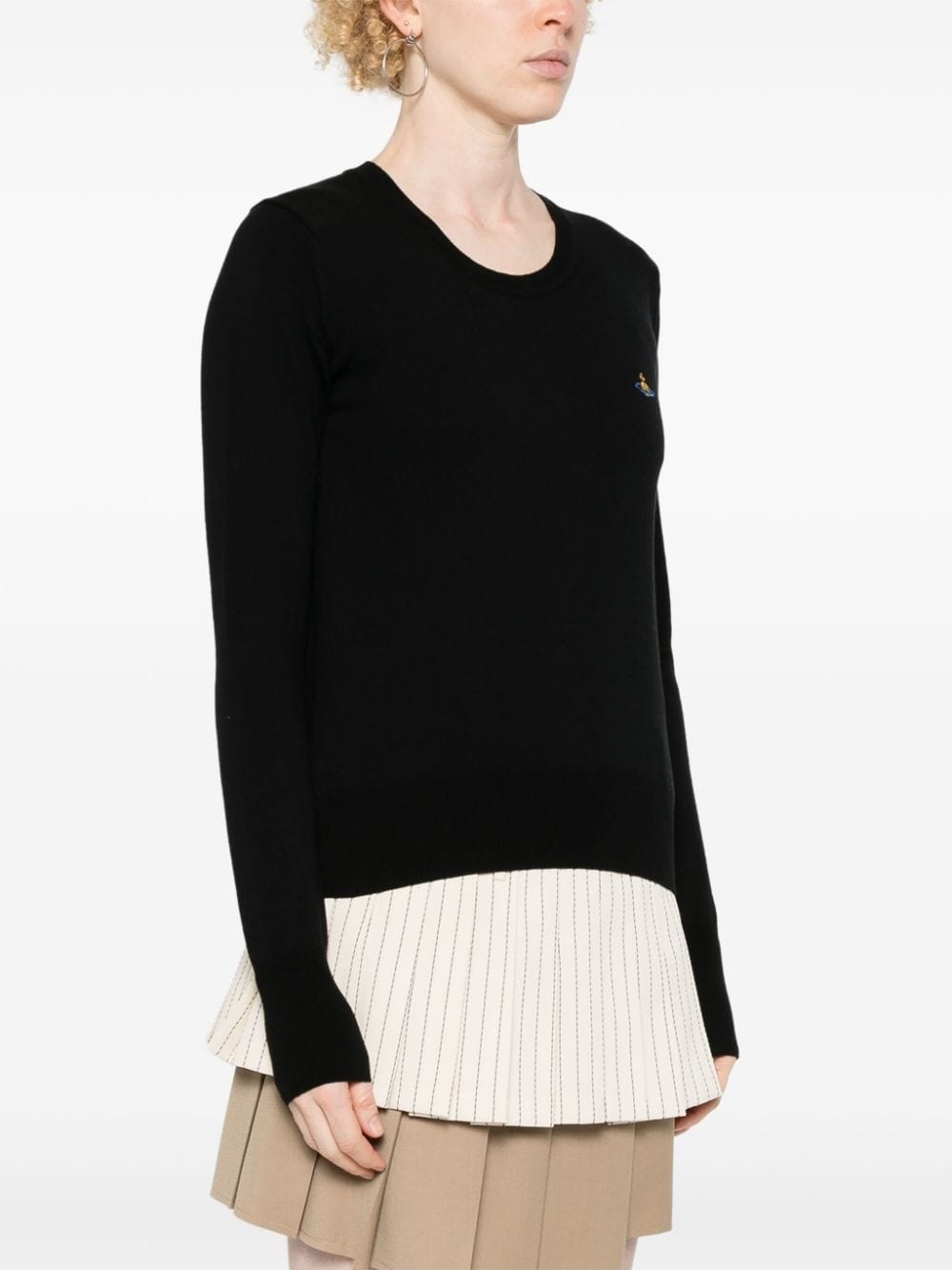 Orb-embroidered crew-neck jumper - 3