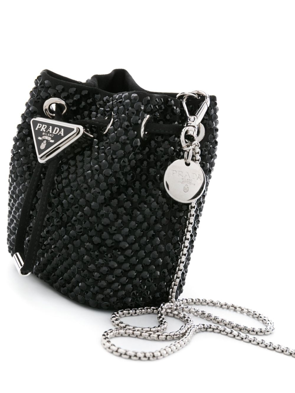 rhinestoned satin mini bag - 4
