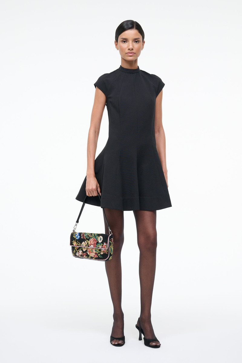 STAUD TIMMY CONVERTIBLE SHOULDER BAG BLACK FLORAL 8