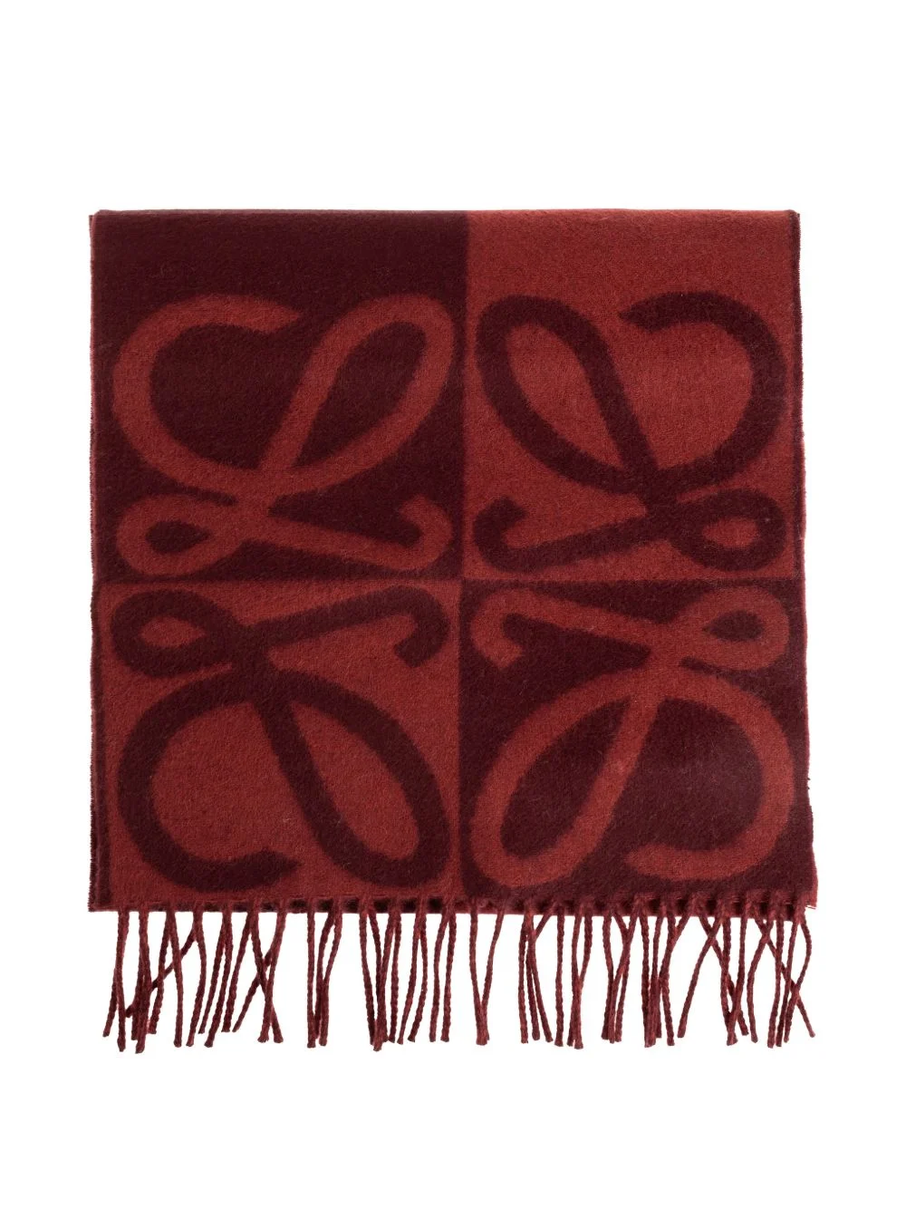 fringed-edge logo-pattern scarf - 1