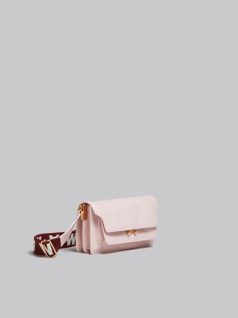 PINK LEATHER E/W SOFT TRUNK BAG WITH LOGO STRAP - 6