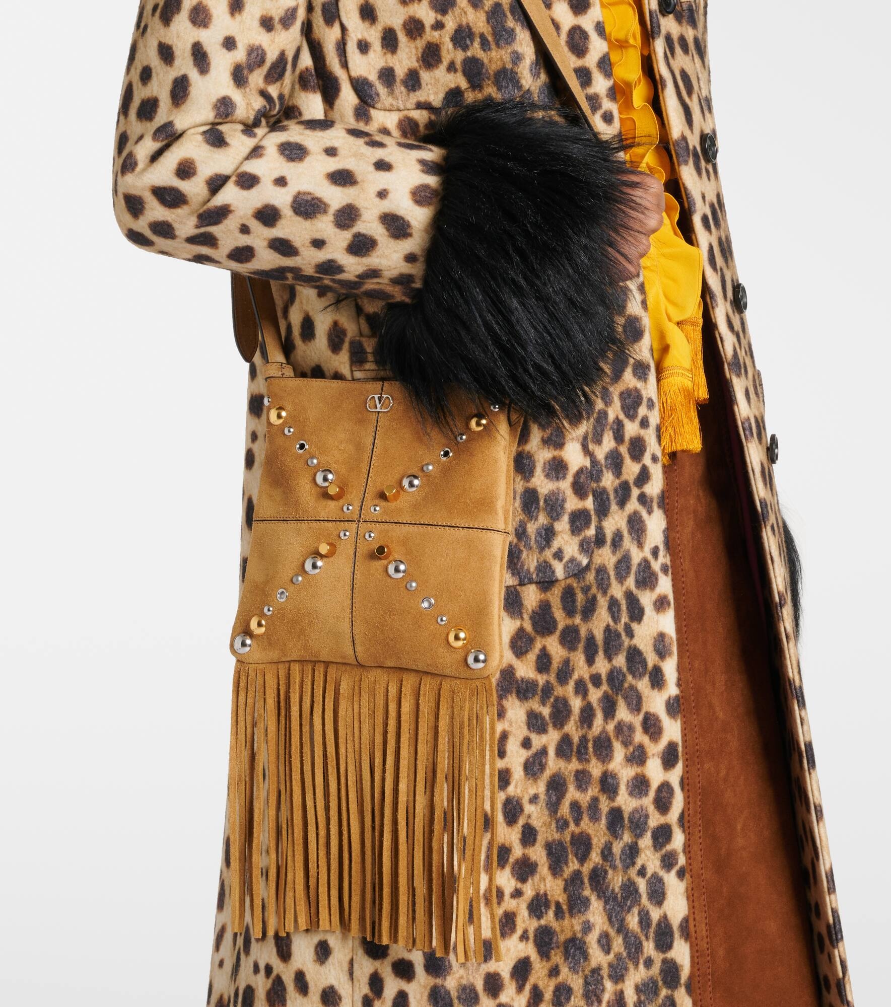 Nellcôte Small fringed suede shoulder bag - 2