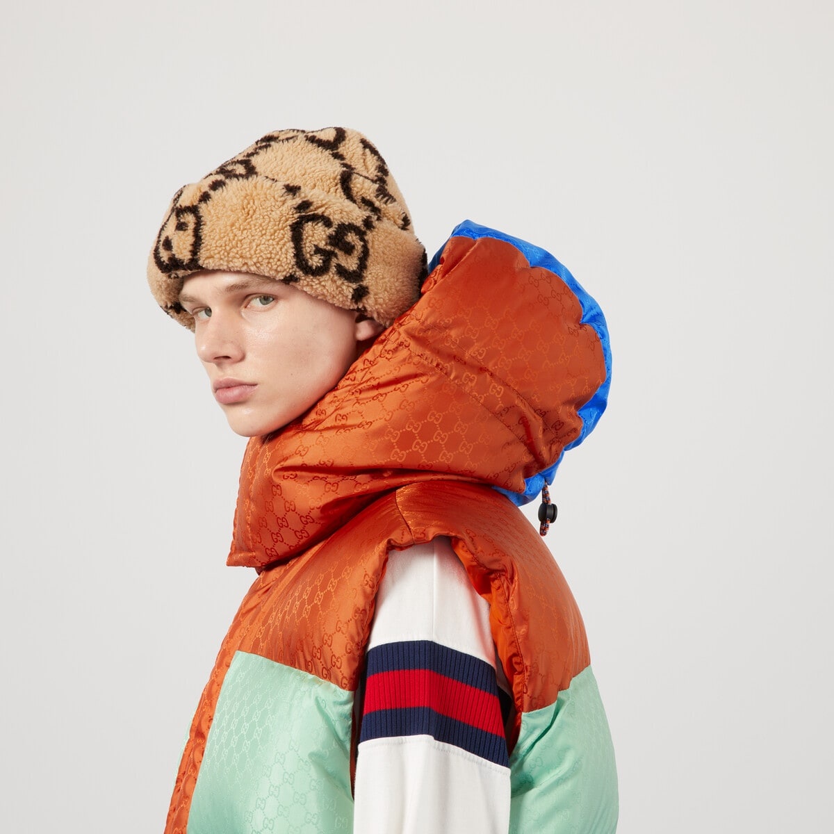 Colorblock GG jacquard down vest - 3