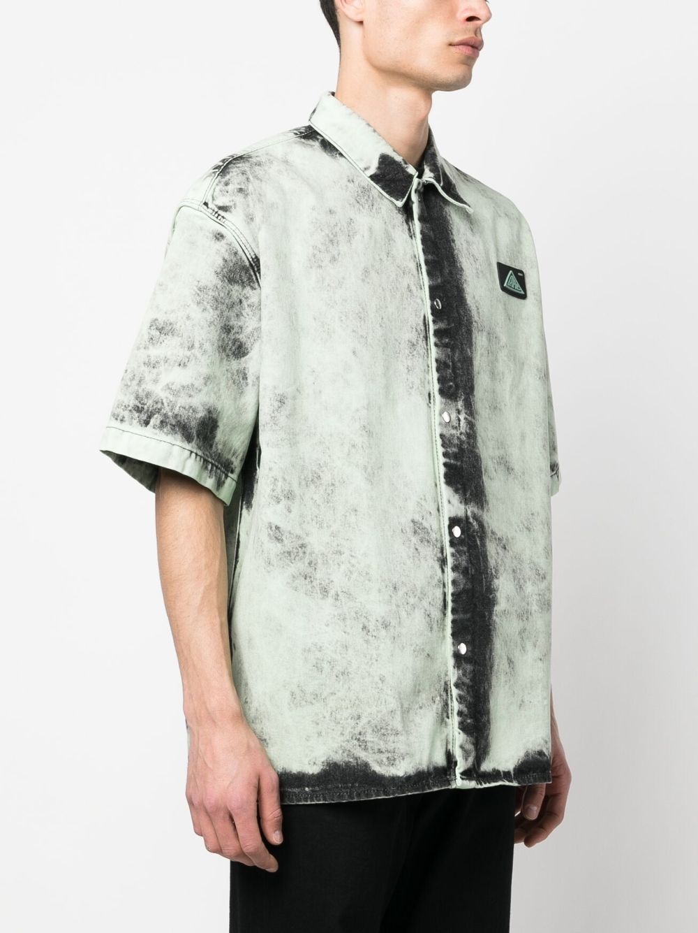 bleach-effect short-sleeve shirt - 3