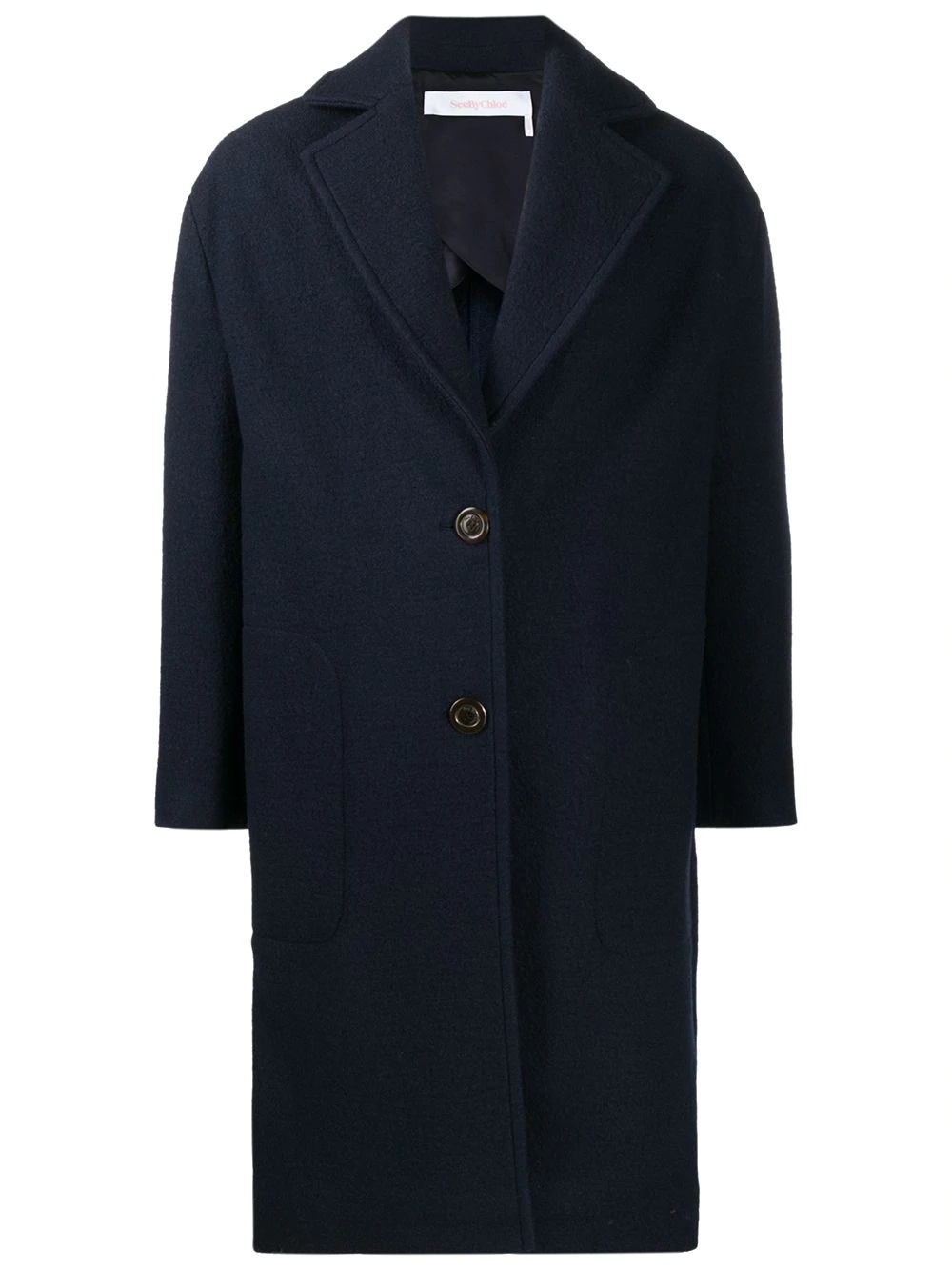 single-breasted fitted coat - 1