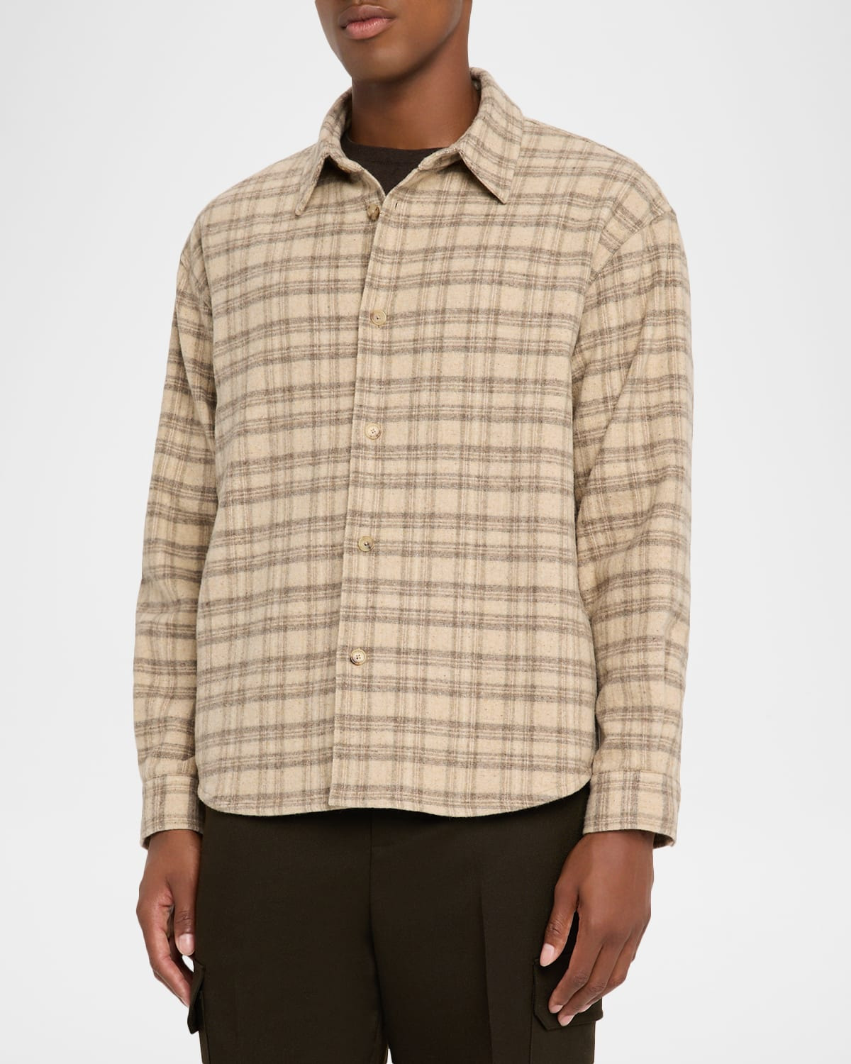 Men's Plaid Wool-Blend Overshirt - 4