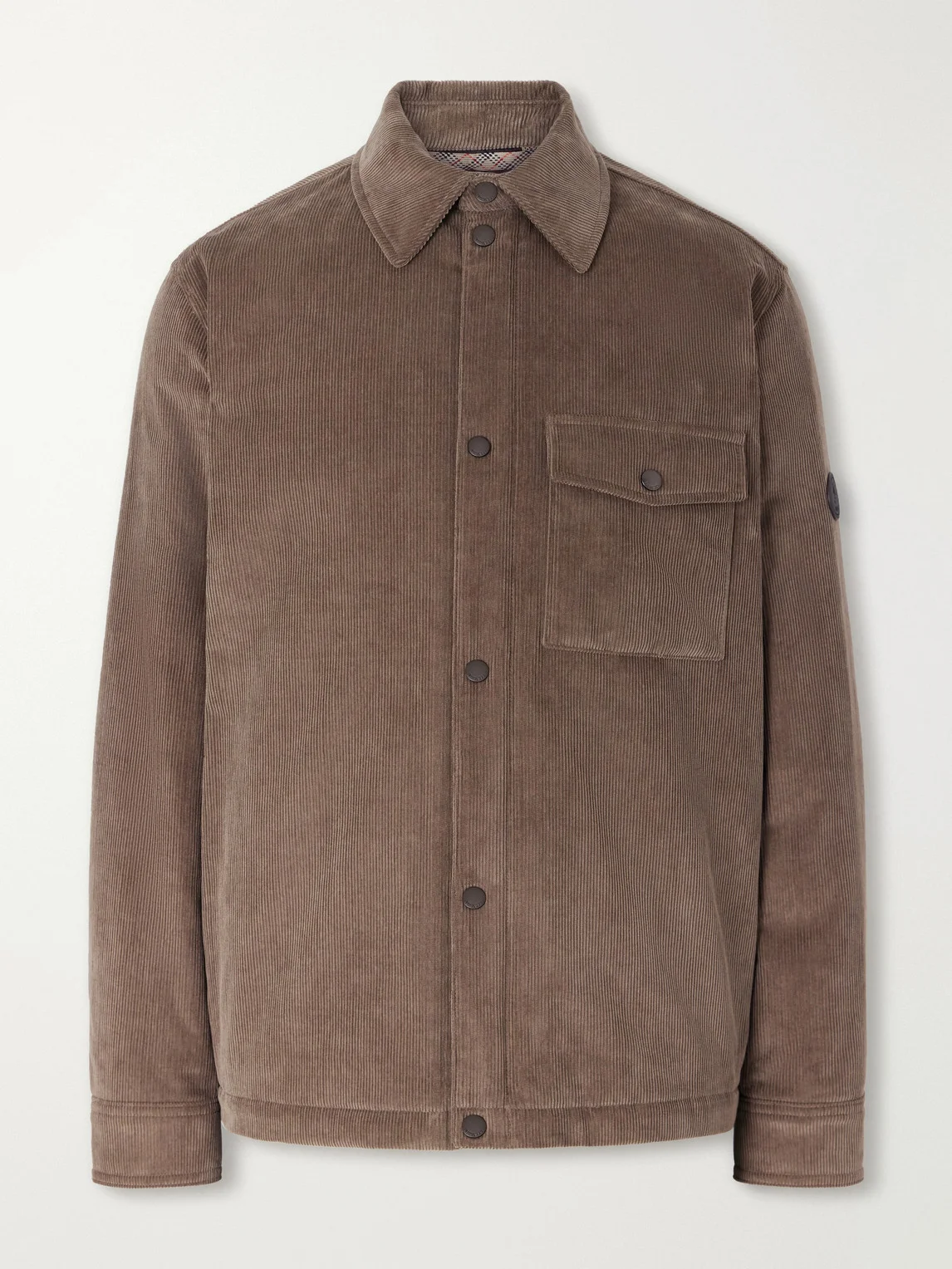 Logo-Appliquéd Padded Cotton-Corduroy Overshirt - 1