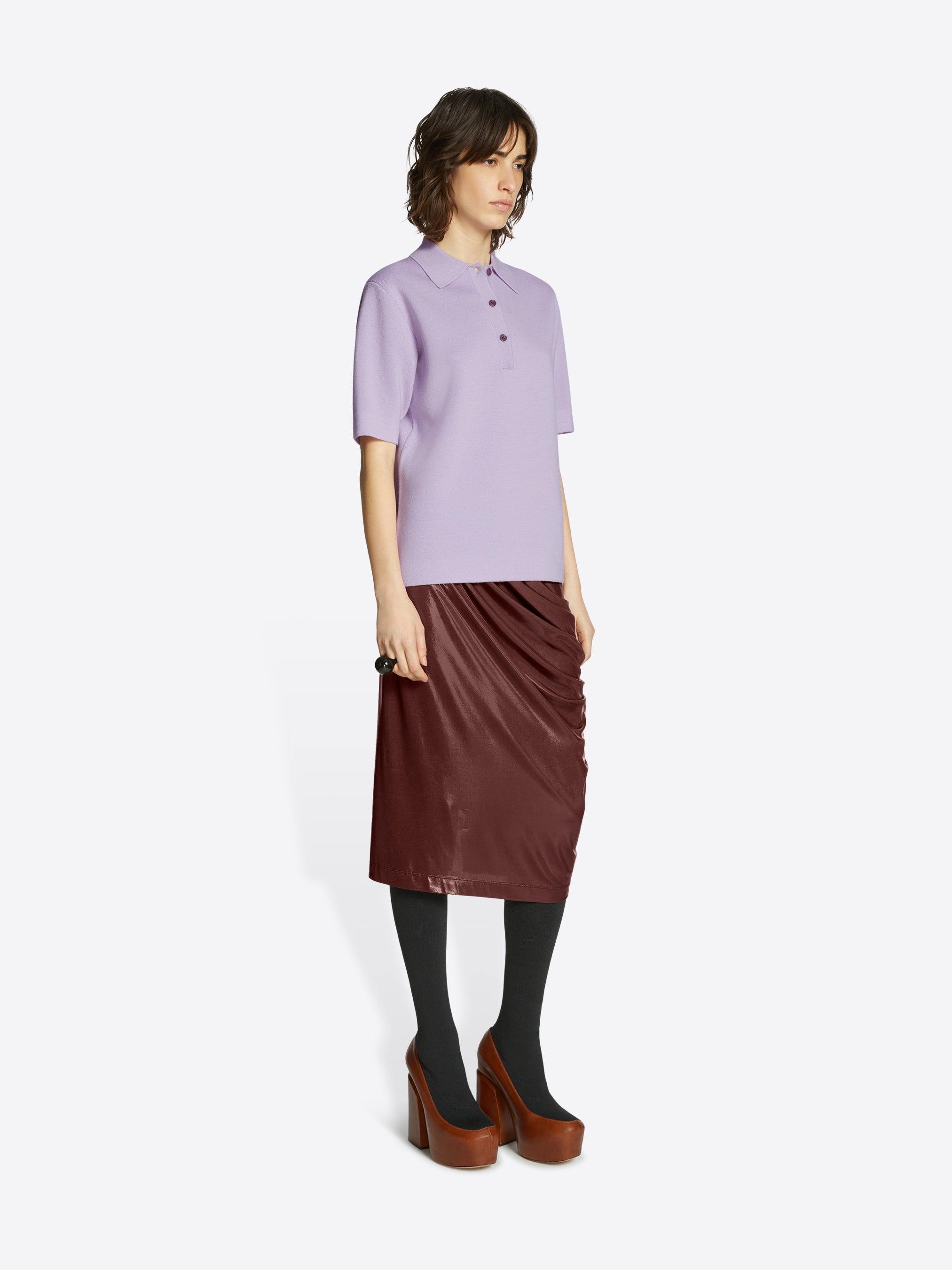 SHINY DRAPED SKIRT - 3