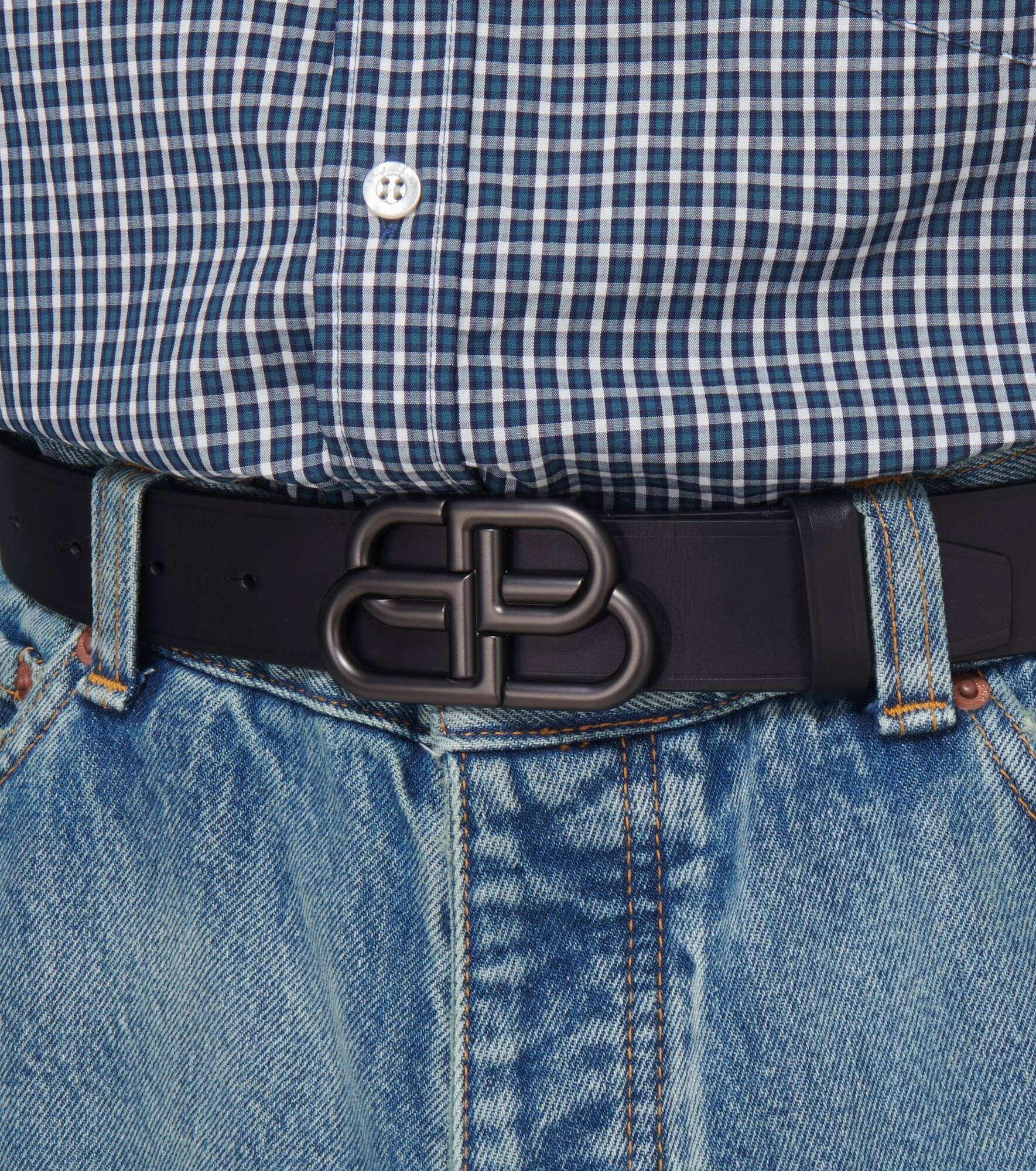BB logo leather belt - 3