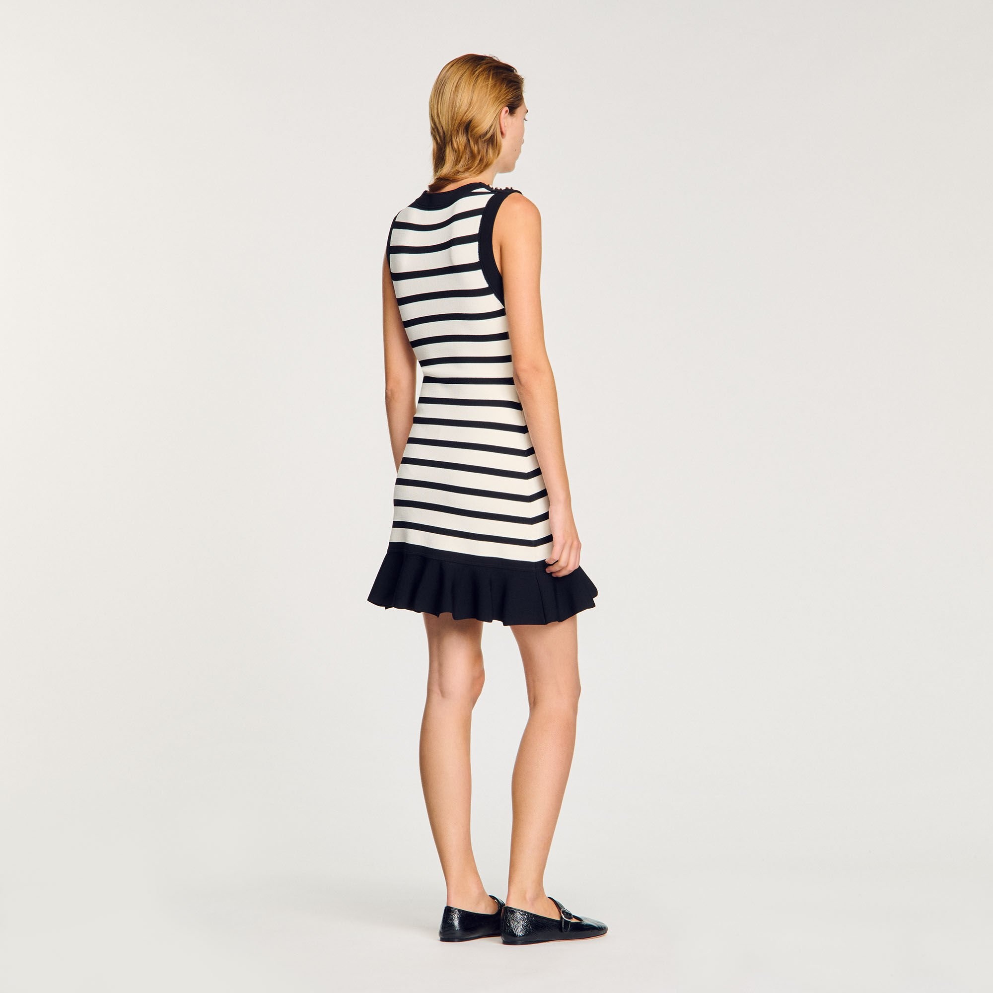STRIPED KNIT MINI DRESS - 5