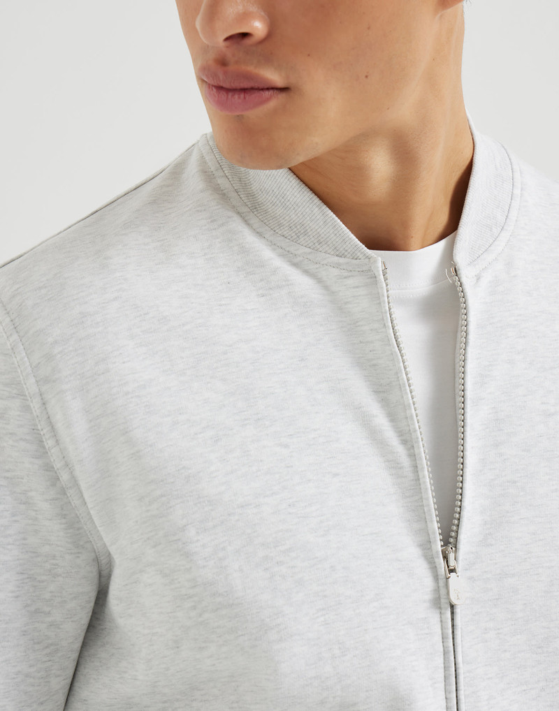 Techno cotton French terry sweatshirt with zipper 4
