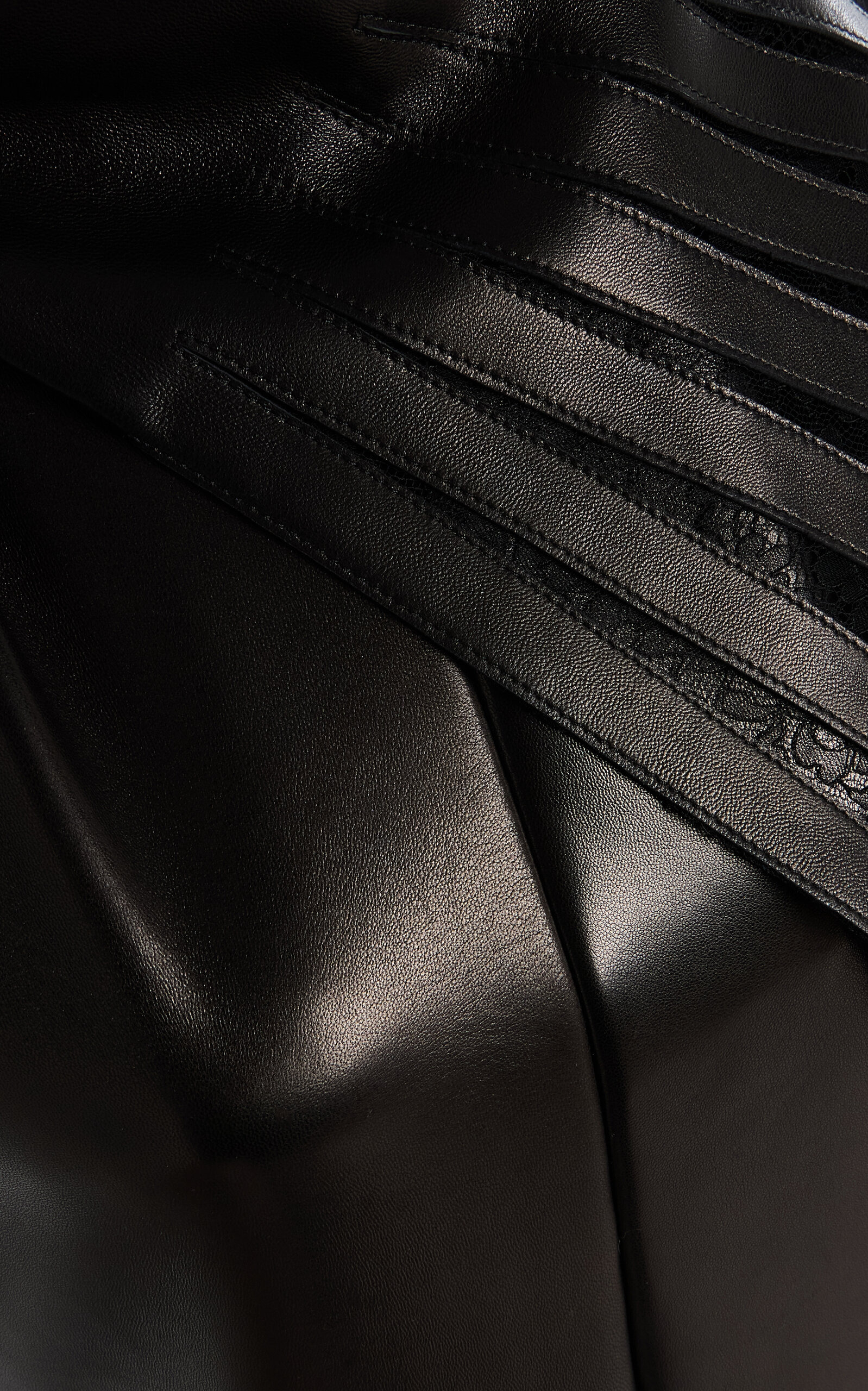 The Blythe Scarf-Detailed Leather Midi Dress black - 7