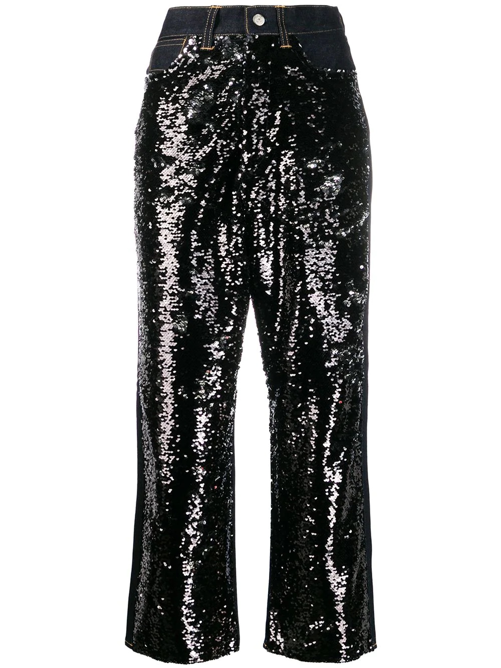 sequin panels wide jeans - 1