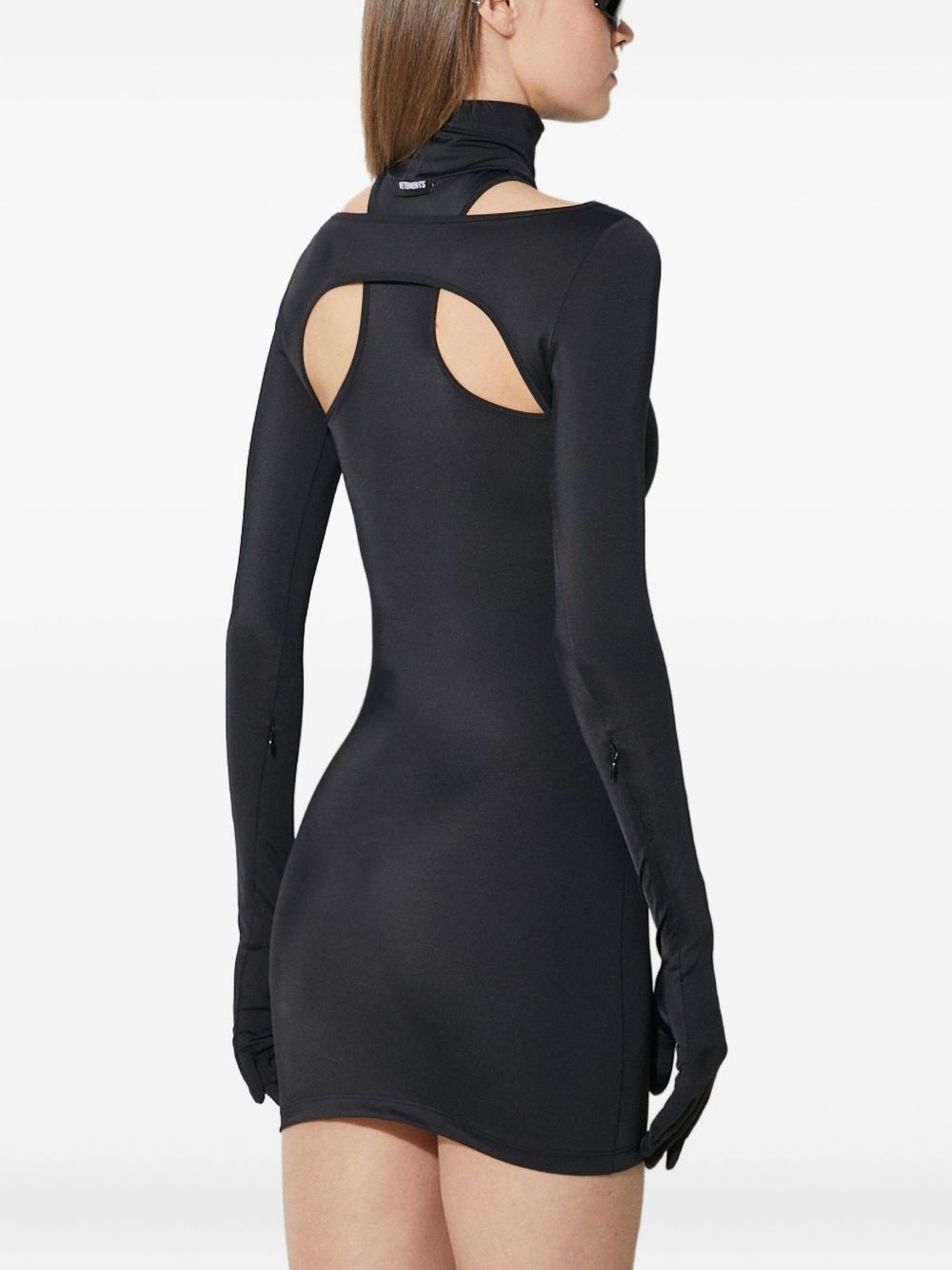 high-neck cut-out mini dress - 4