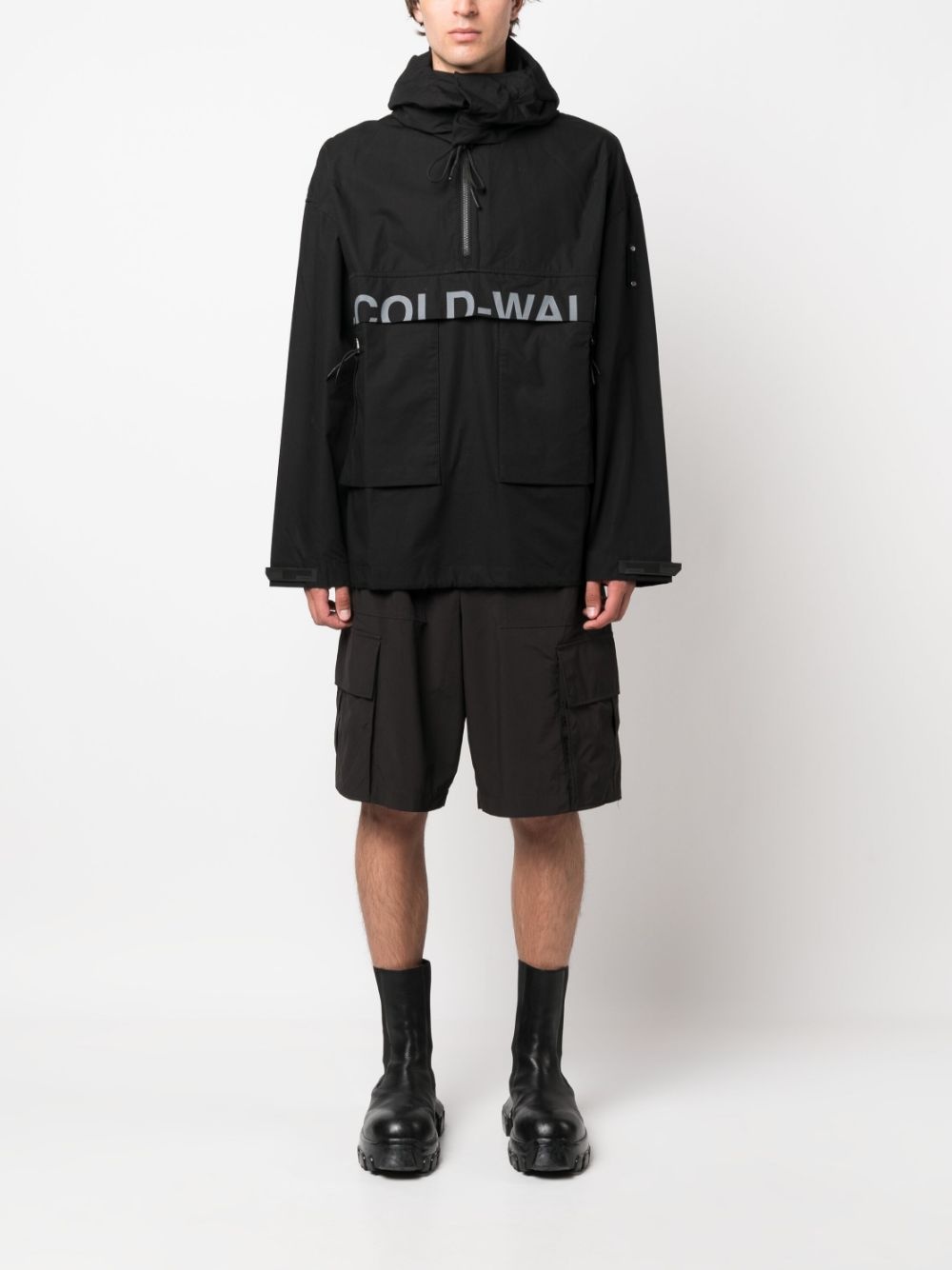 logo-print hooded jacket - 2