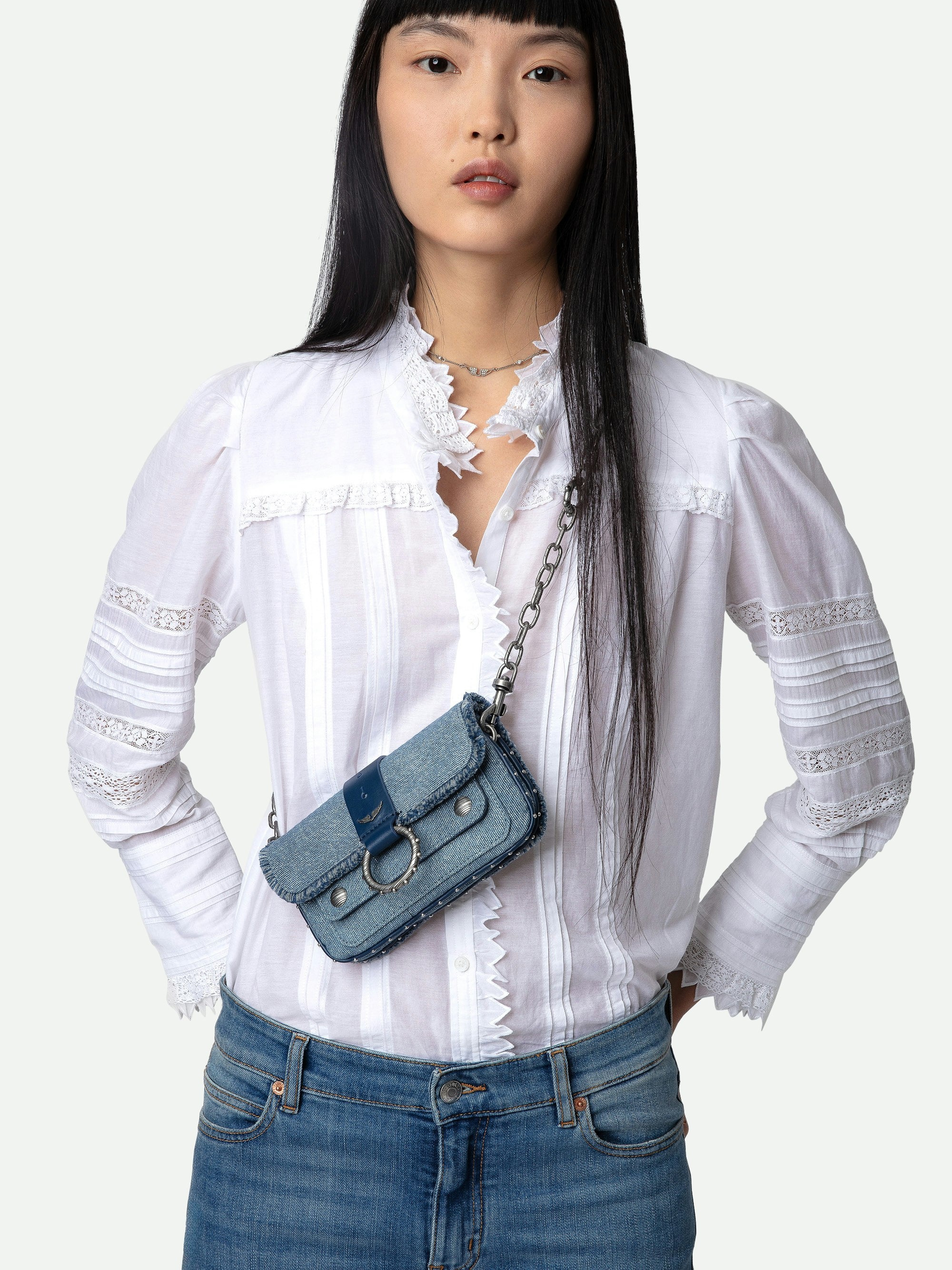 Kate Wallet Denim Glitter Bag - 7