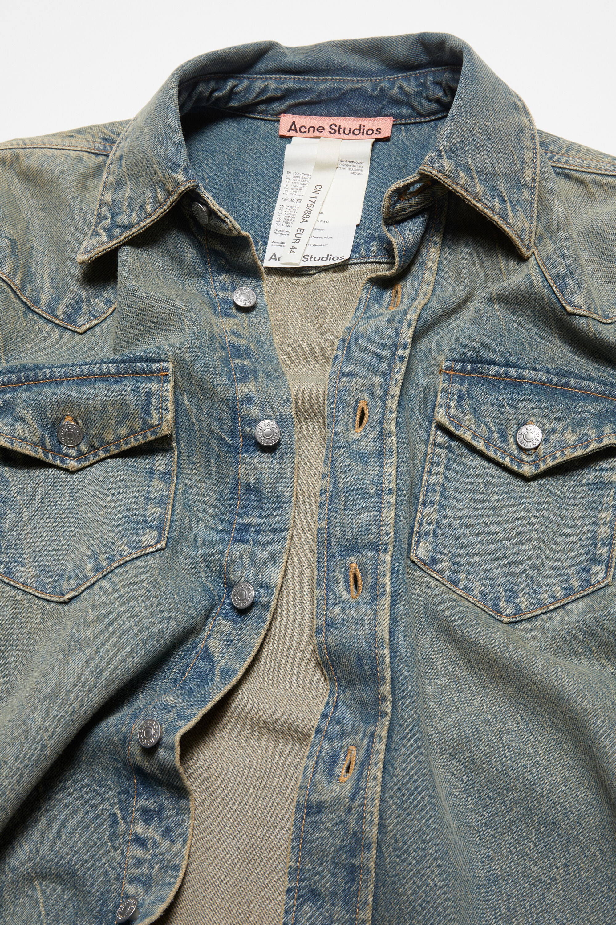 Denim shirt - Relaxed fit - Blue/beige - 6