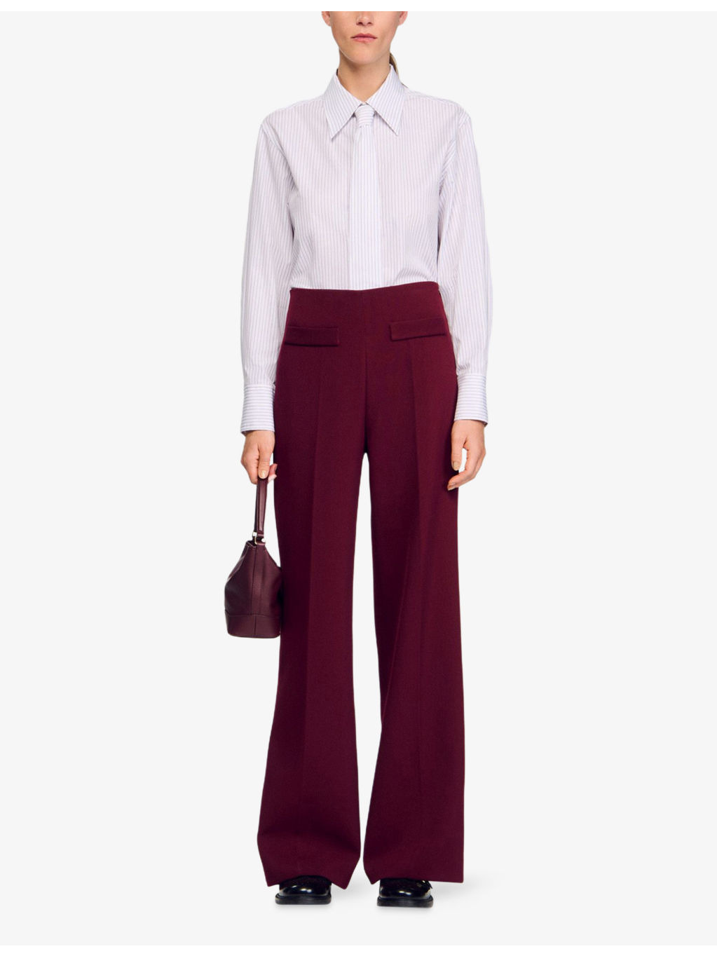 Wide-Leg High-Rise Wool-Blend Trousers - 2