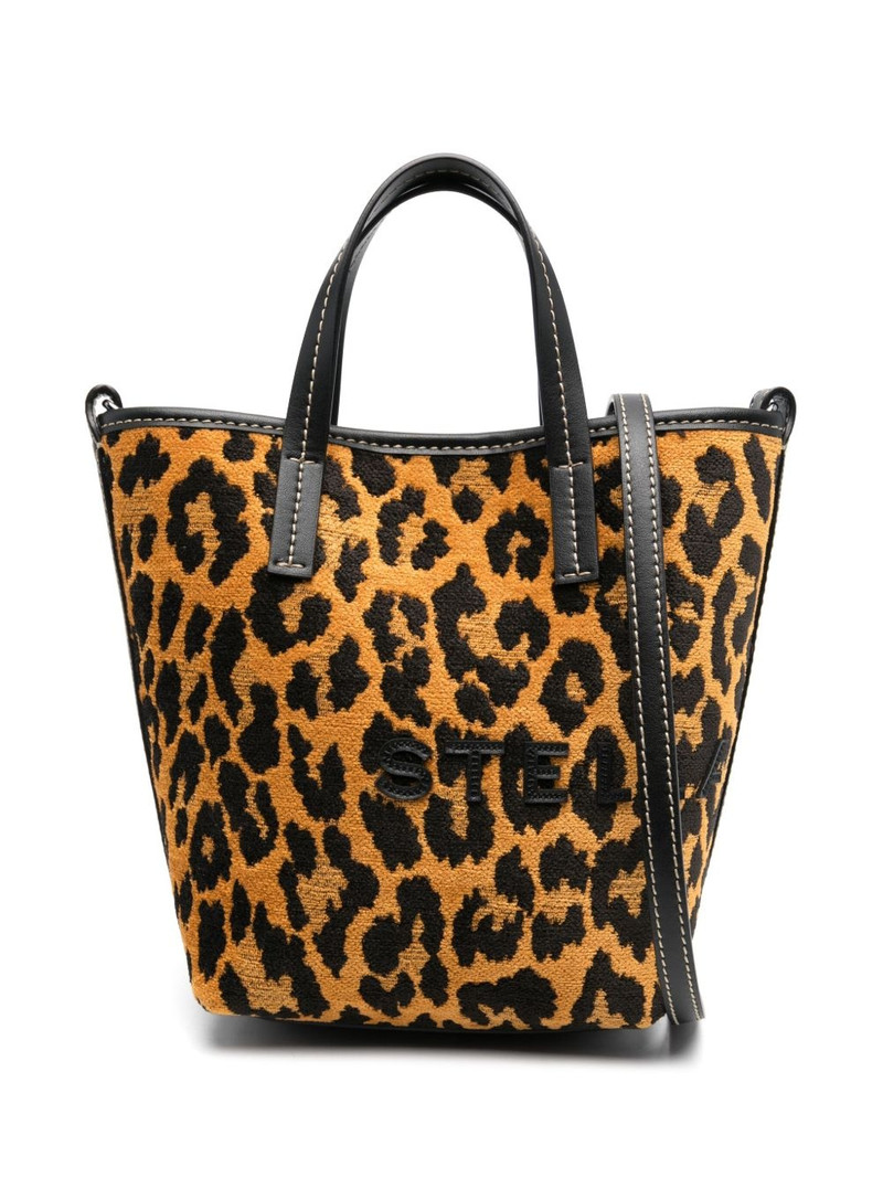 leopard-jacquard bucket bag 1