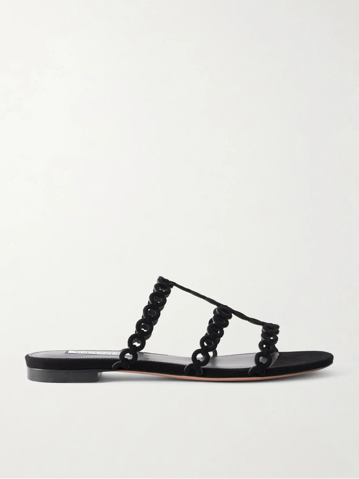 Infinity Chain Perforated Suede Flats - 1
