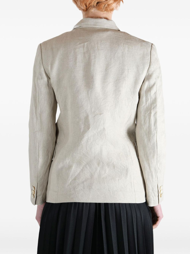 asymmetric frayed-trim blazer 4