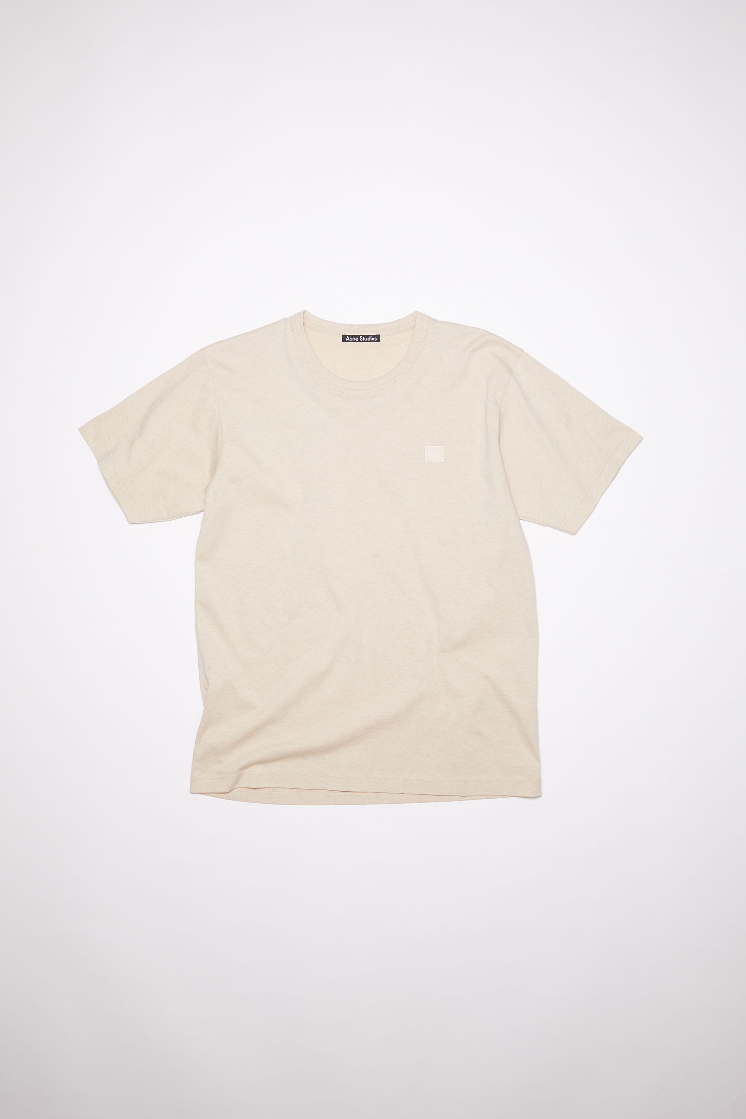 Crew neck t-shirt - Oatmeal melange - 1