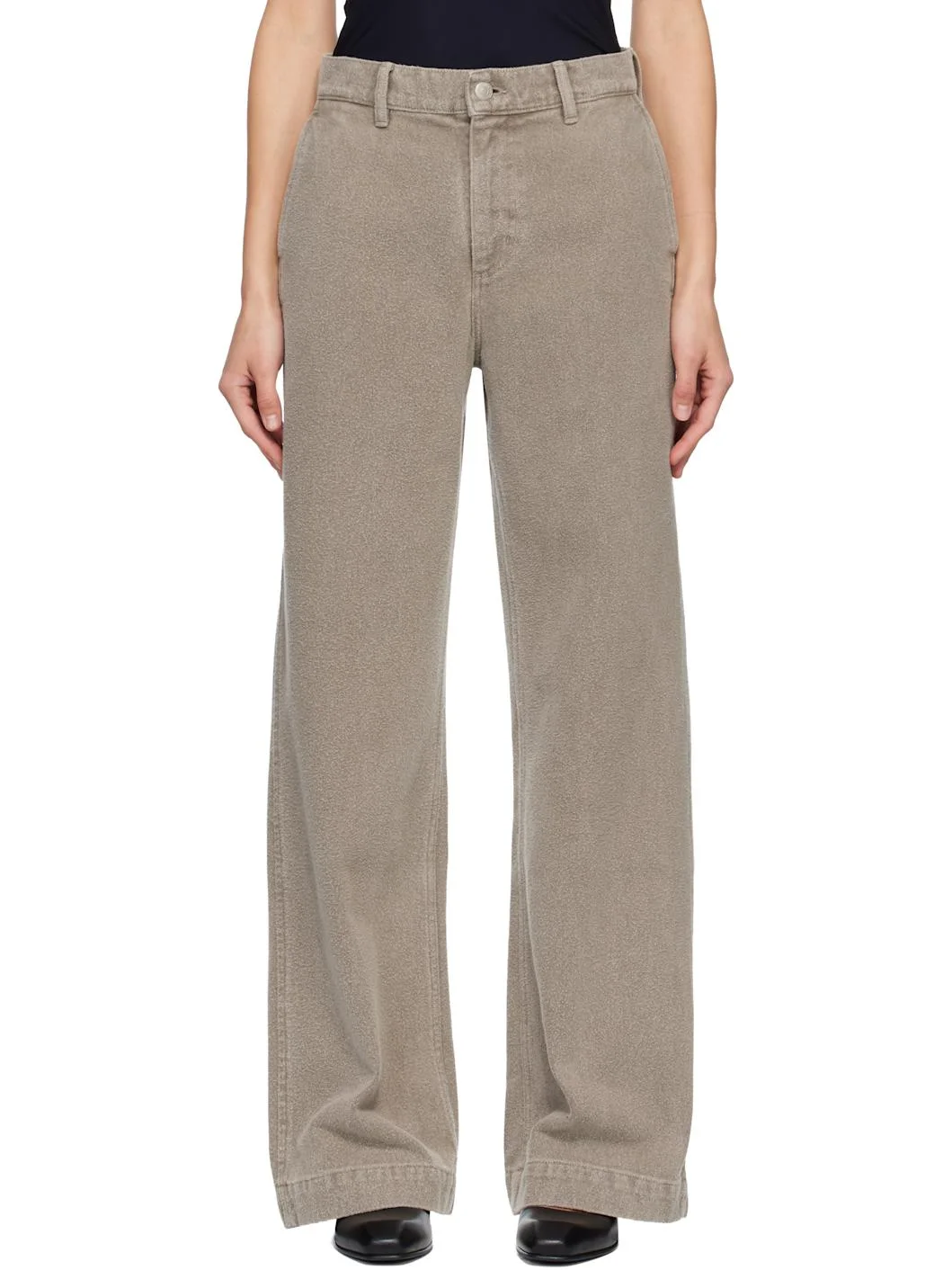 Beige Straight Cut Jeans - 1