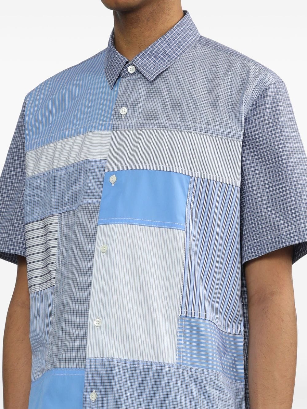 striped patchwork cotton shirt - 5