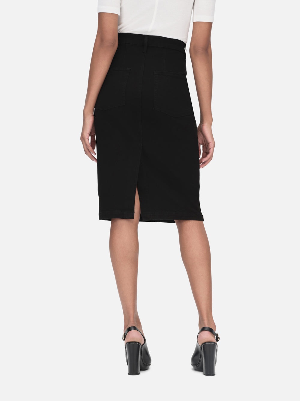 The High Waisted Seamed Skirt in Aster - 4