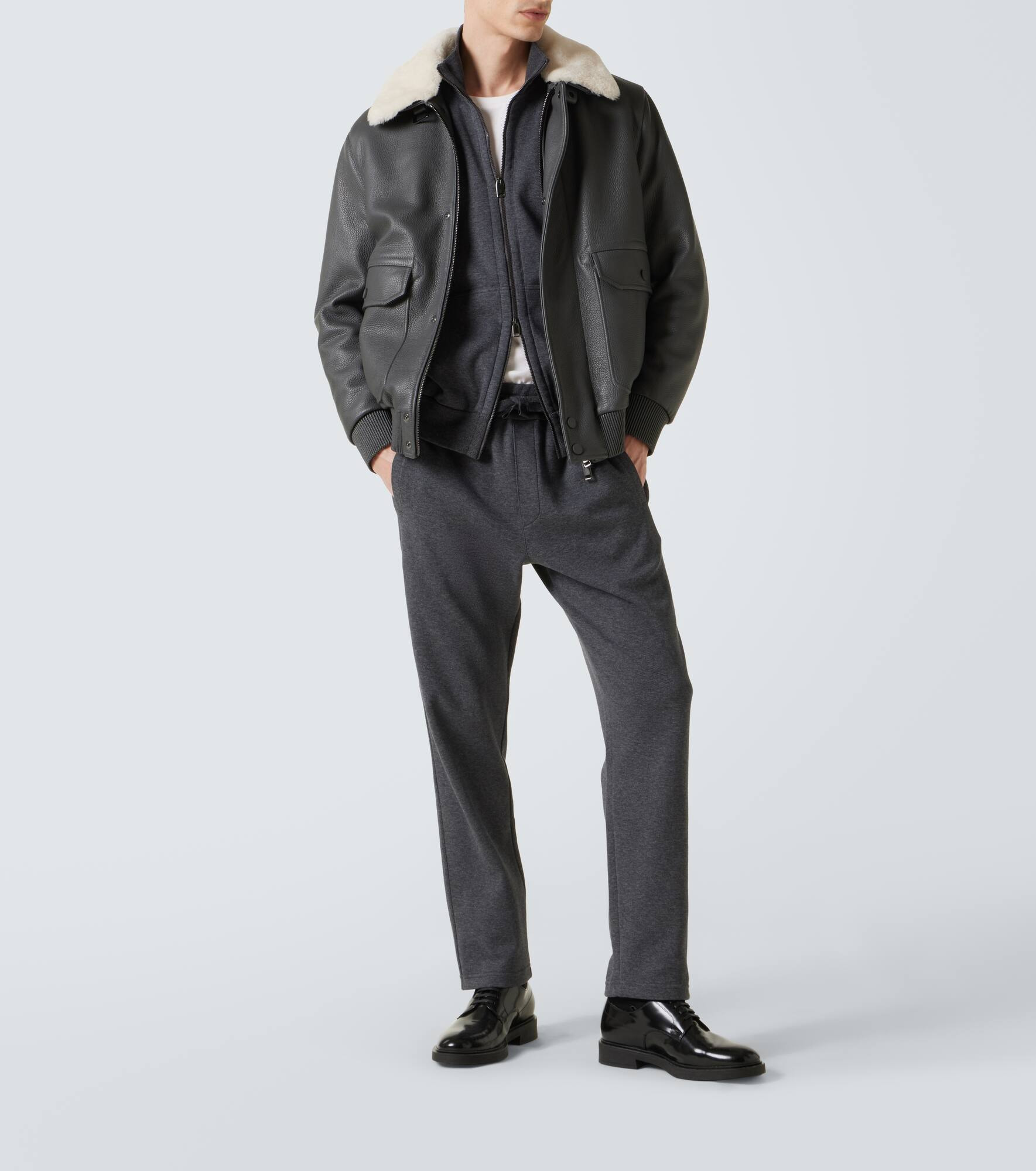 Cotton-blend zip-up sweatshirt - 2
