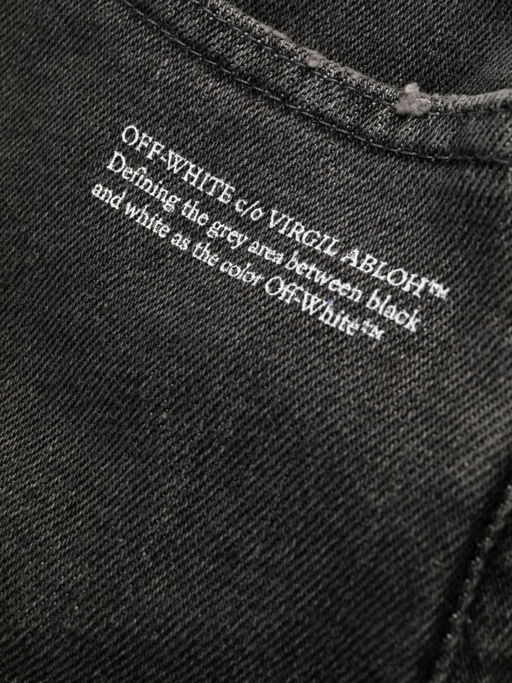 slogan-print cropped skinny jeans - 5
