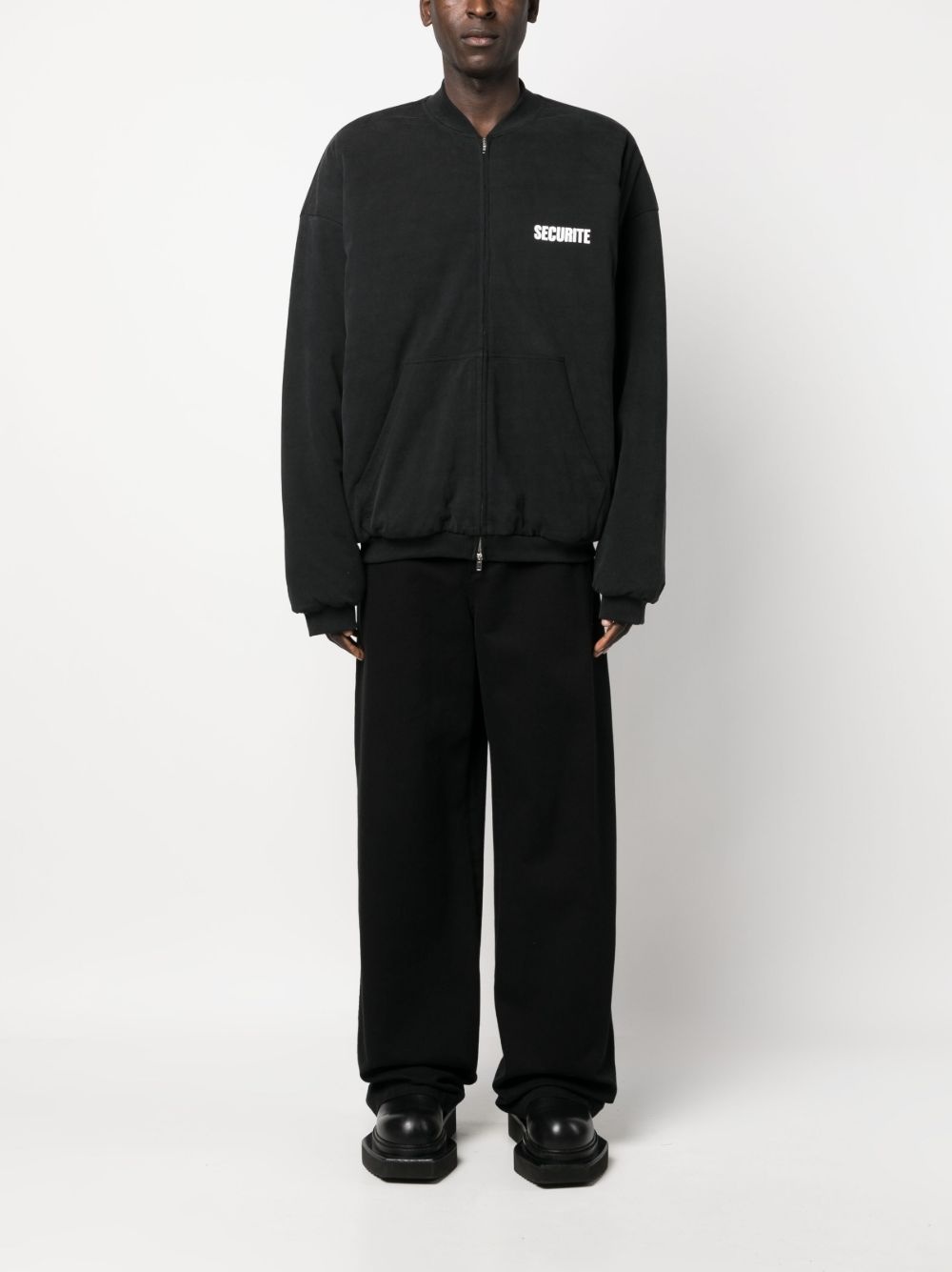 slogan-print cotton bomber jacket - 2