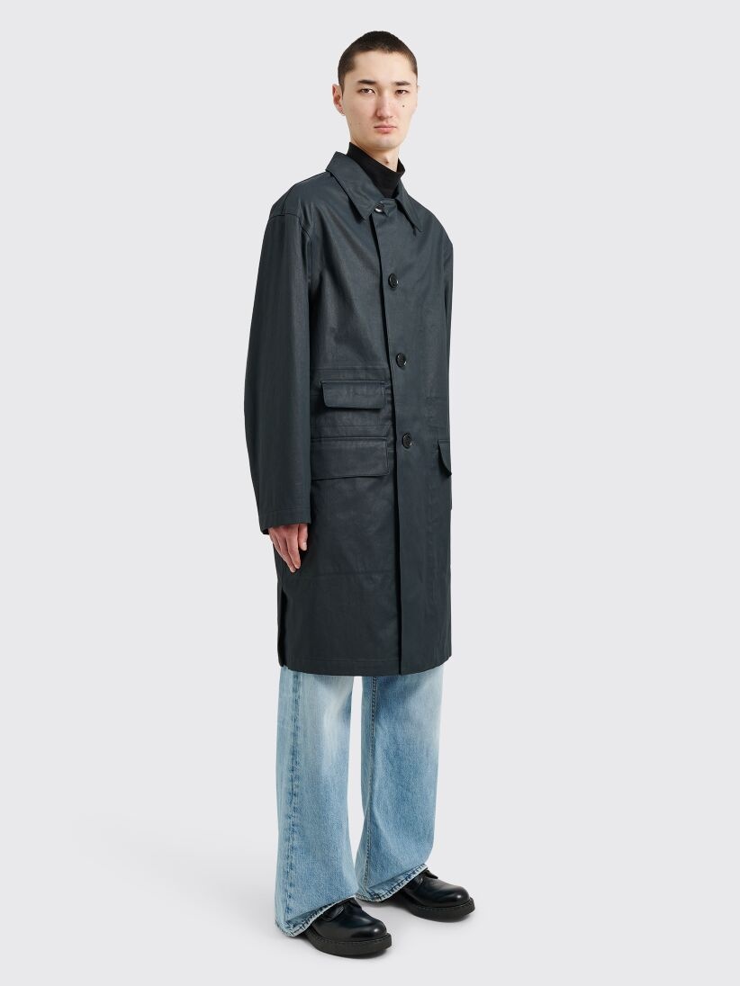 Lemaire LEMAIRE CAR COAT MIDNIGHT GREEN | tresbien | REVERSIBLE