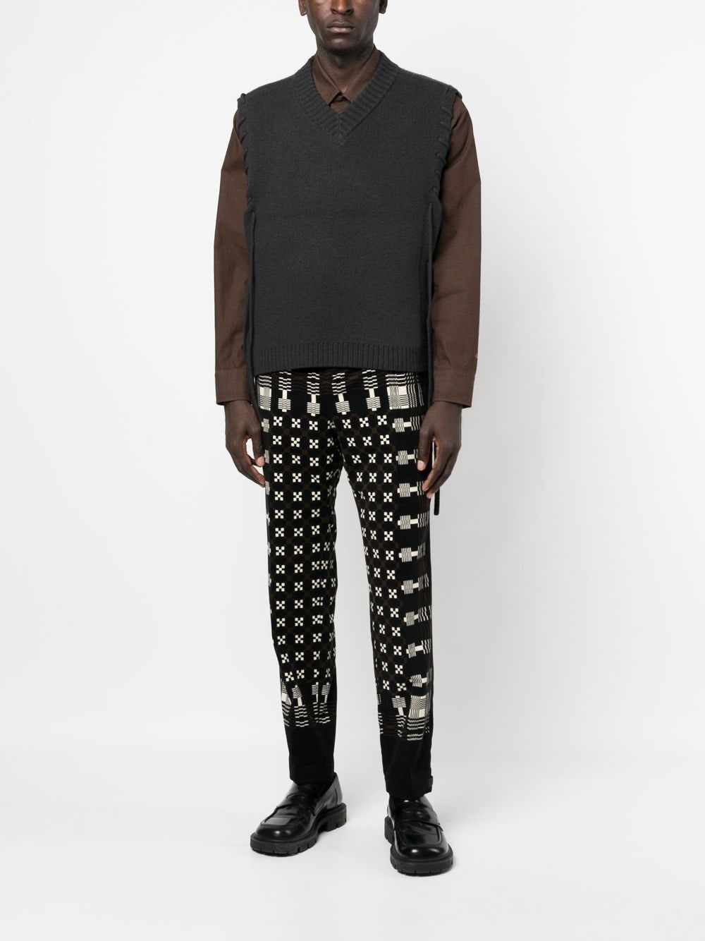 graphic-print tapered-leg trousers - 2