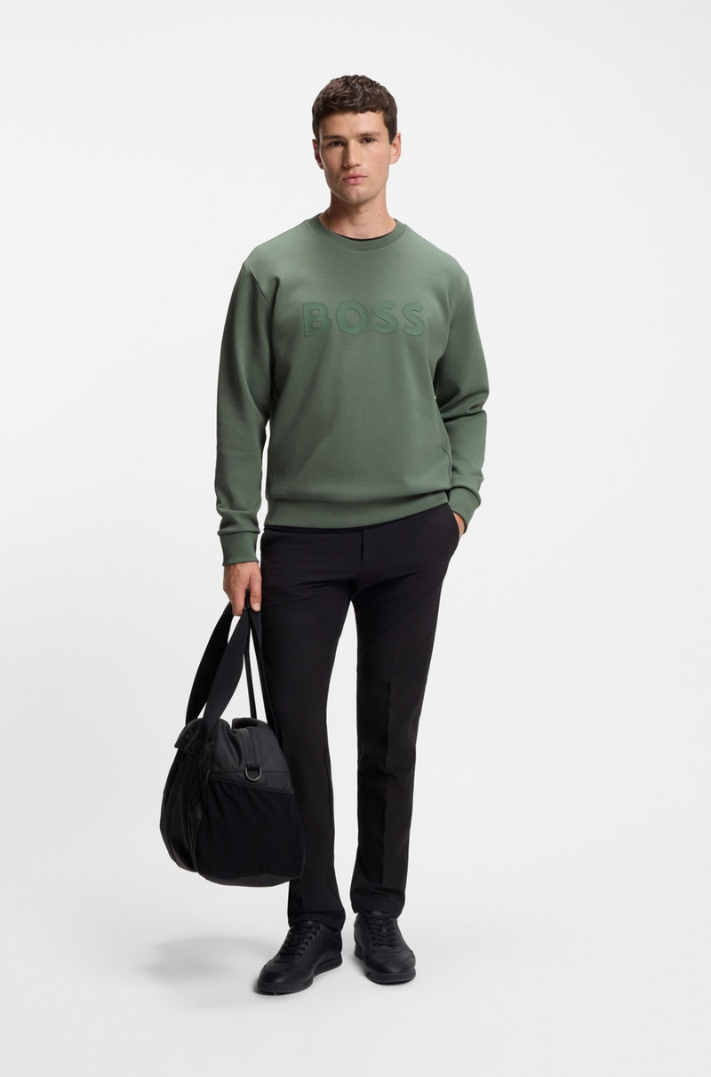 BOSS STRETCH-COTTON SWEATSHIRT WITH SANDWICH LOGO outlook