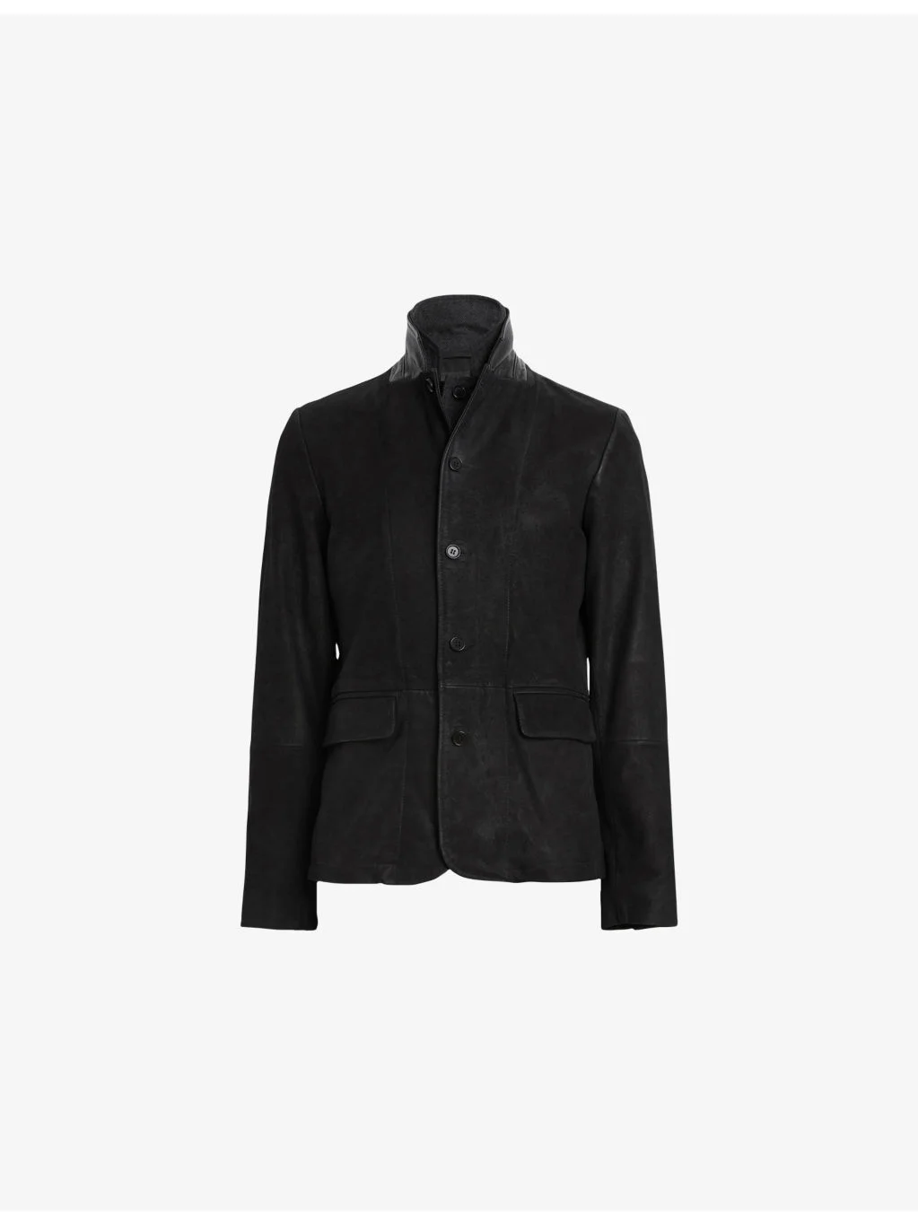 Survey Double-Layered Leather Blazer - 1