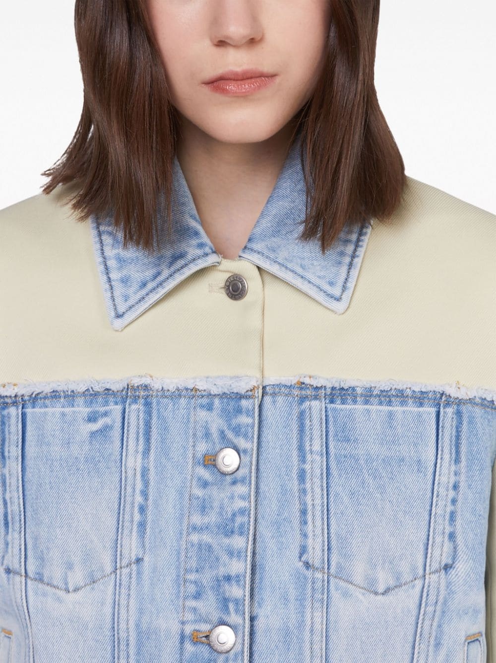 two-tone panelled denim jacket - 4