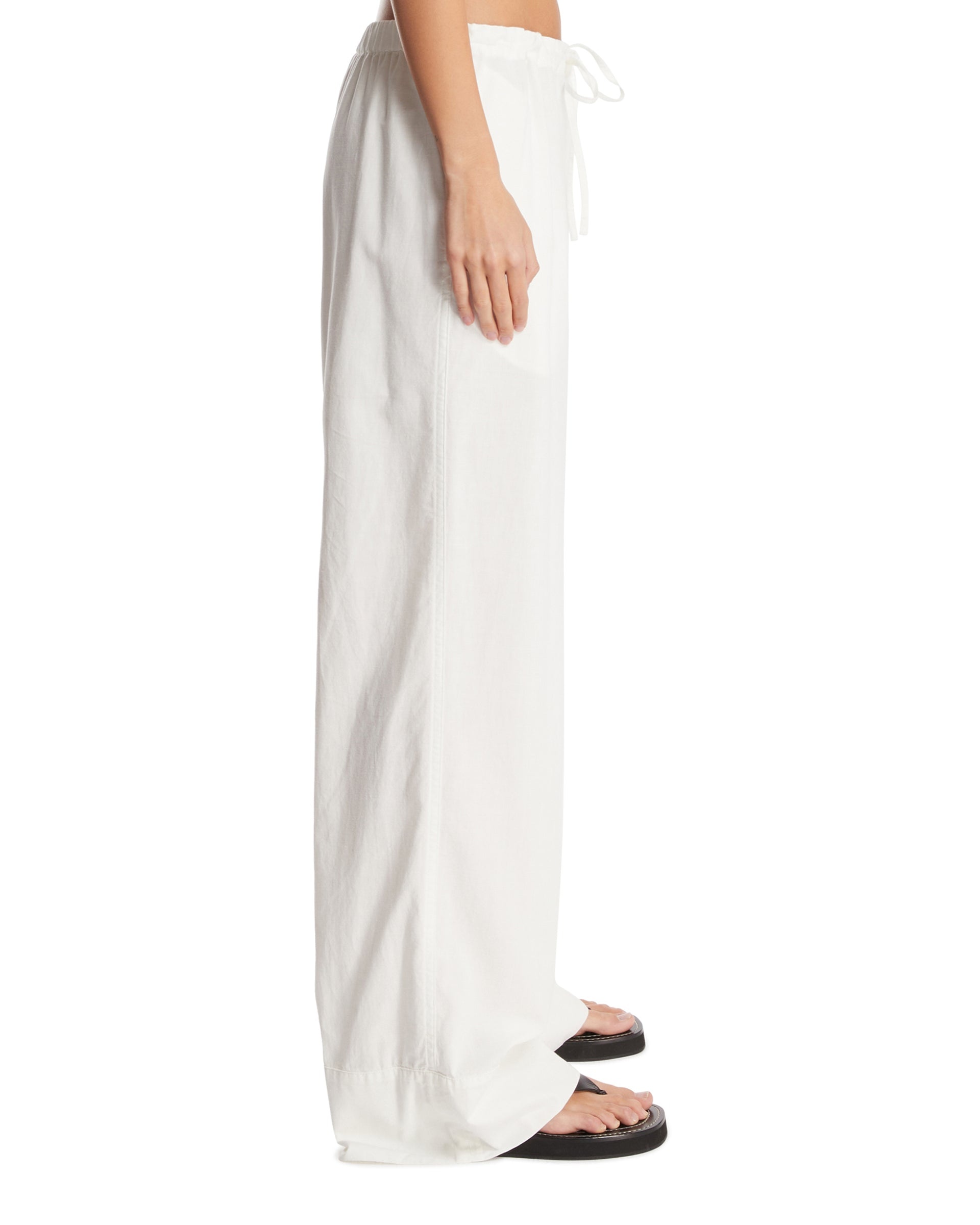 White Earl Cotton Pants - 5
