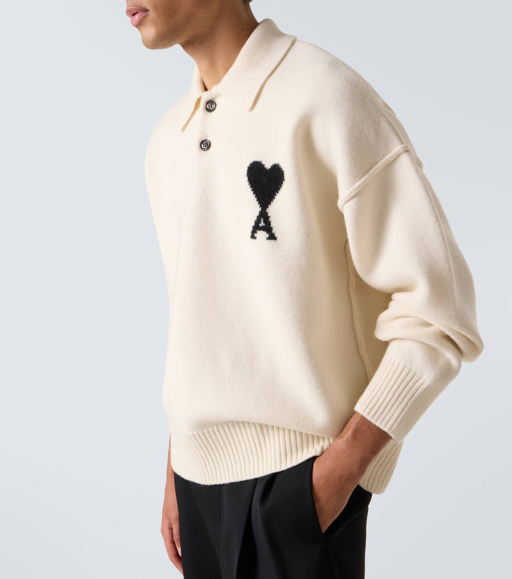 Ami de Cœur virgin wool polo sweater - 5