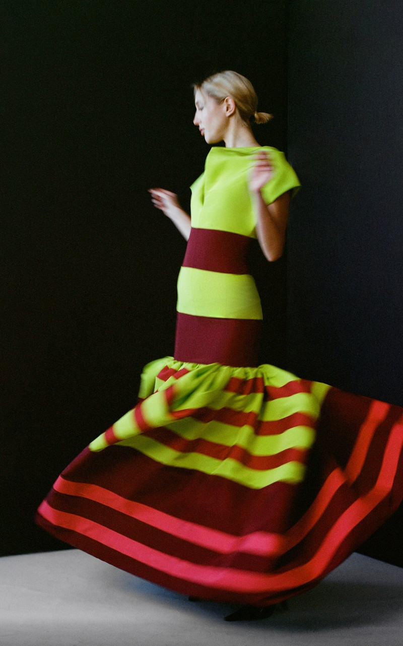 CHRISTOPHER JOHN ROGERS Colorblocked Silk Umbrella Gown multi outlook