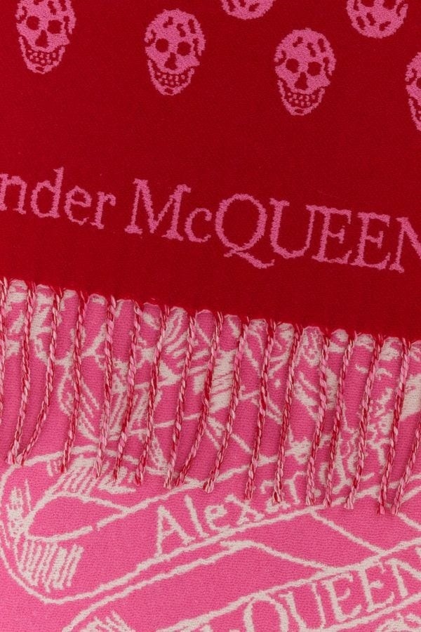 Alexander Mcqueen Woman Embroidered Wool Reversible Scarf - 2