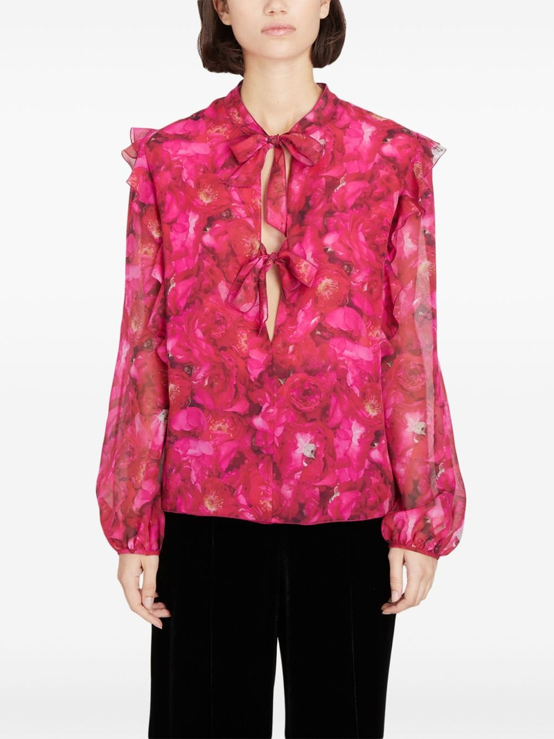 GIAMBATTISTA VALLI floral-print silk-georgette blouse outlook