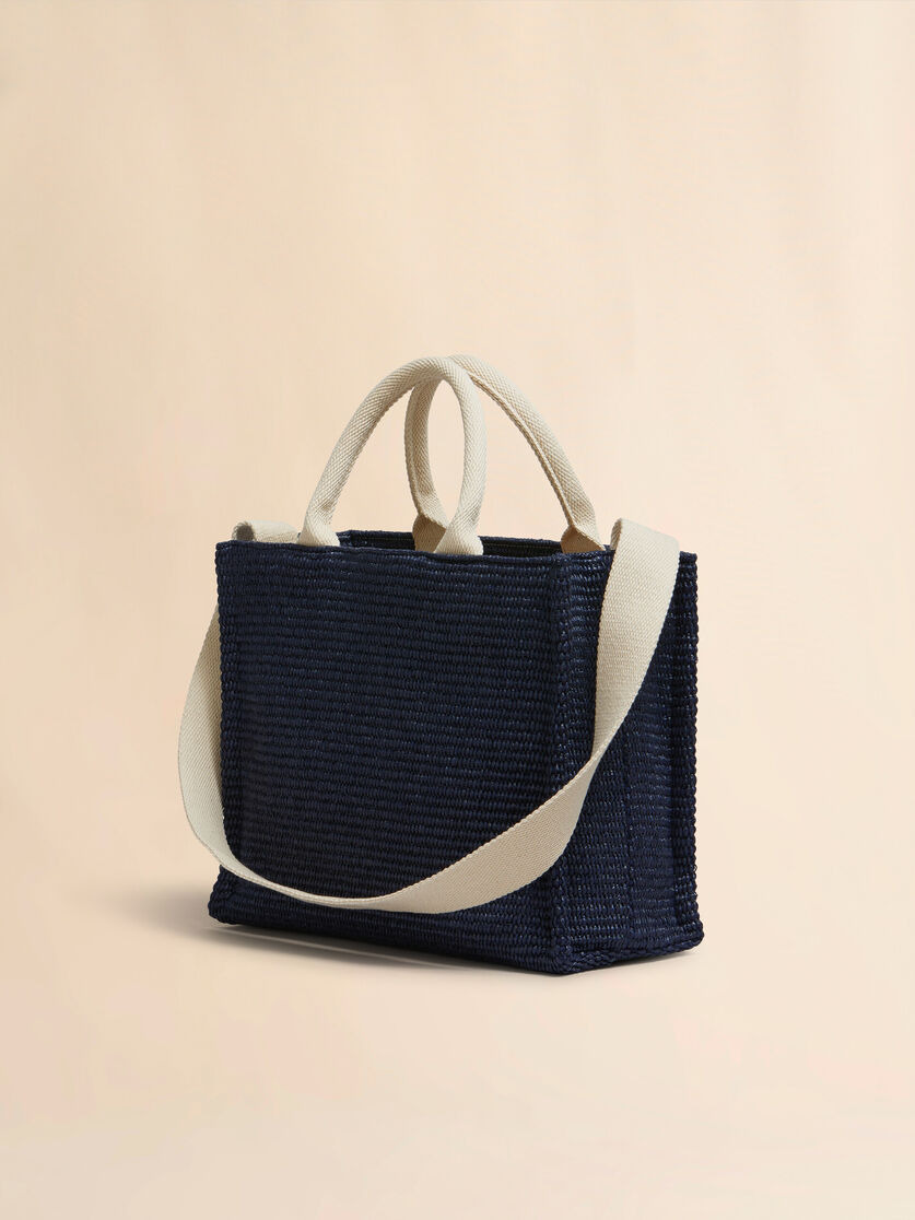 BLUE RAFFIA-EFFECT SMALL TOTE BAG - 2