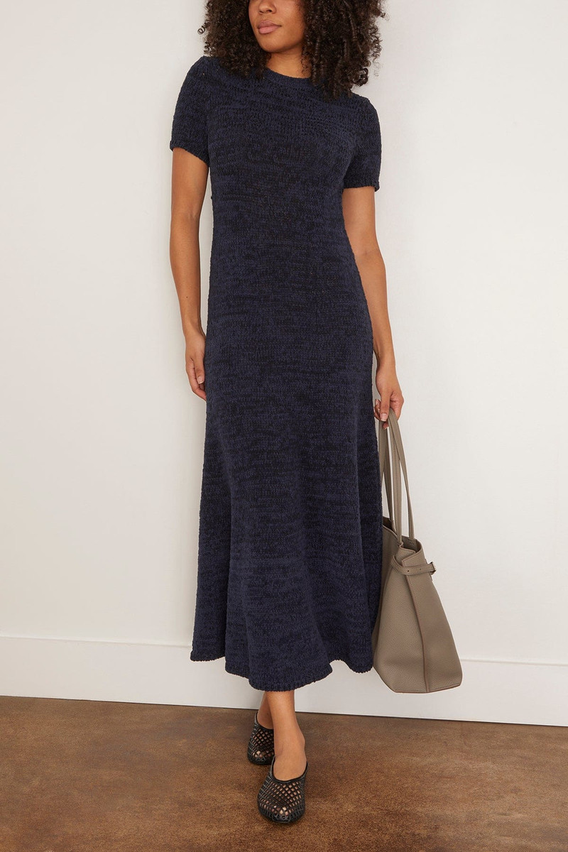 Proenza Schouler Mel Dress in Marled Cotton Navy/Black Ombre outlook